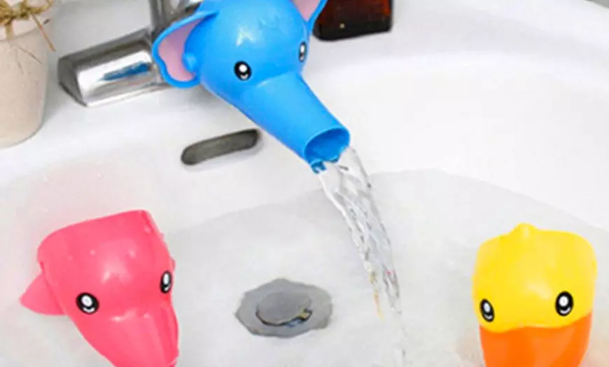 Image 1: 1 o 2 extensiones de grifo con forma de delfín, elefante o pato