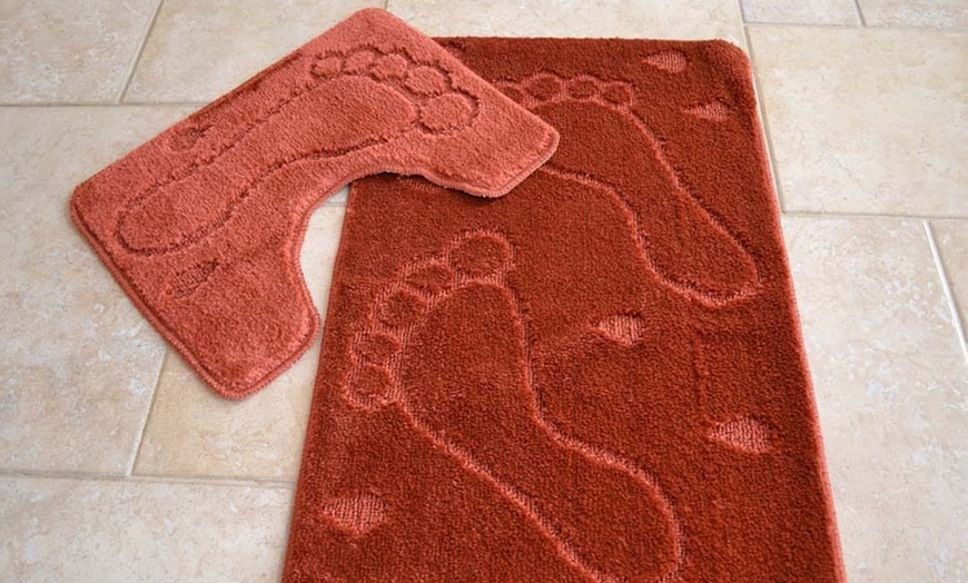 Image 12: Footprint Bath and Pedestal Mat Set