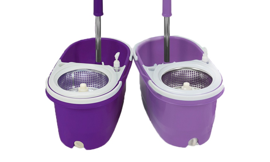 Image 2: Purple Dual Spin Mop