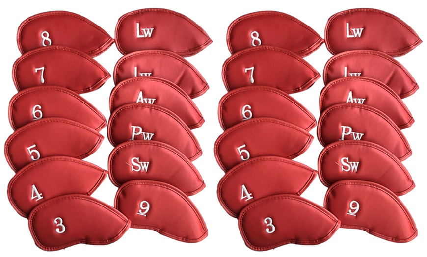 Image 14: One or Two Sets of 12-Piece Golf Club Head Covers