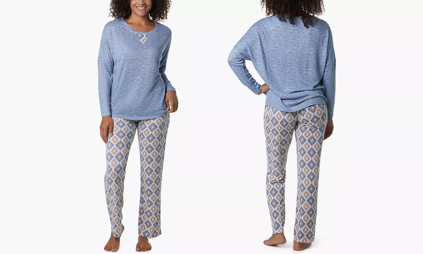 Muk Luks Feathered Canyon Butter Knit Sleep Set (2-Piece) (Size S) - Primary Image