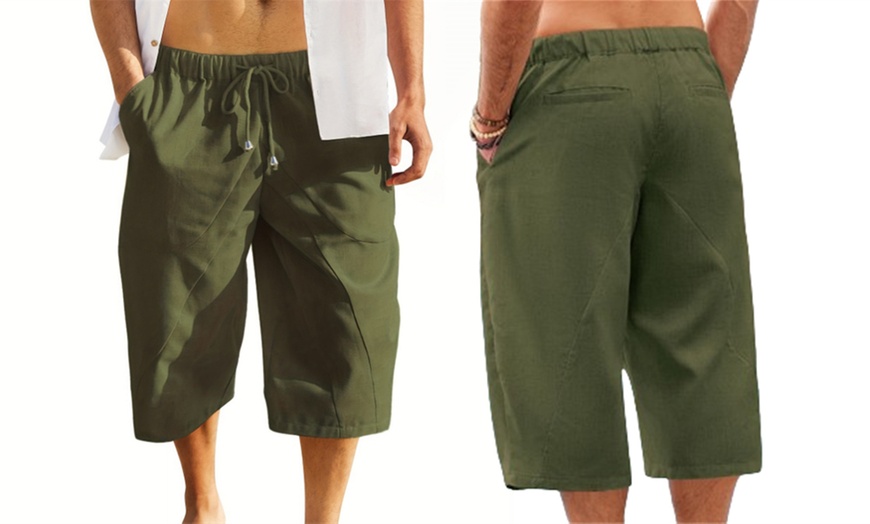 Image 3: Men's Drawstring Capri Pants