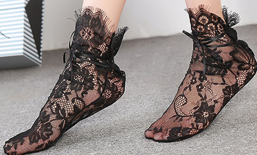 Image 2: Floral Lace Socks