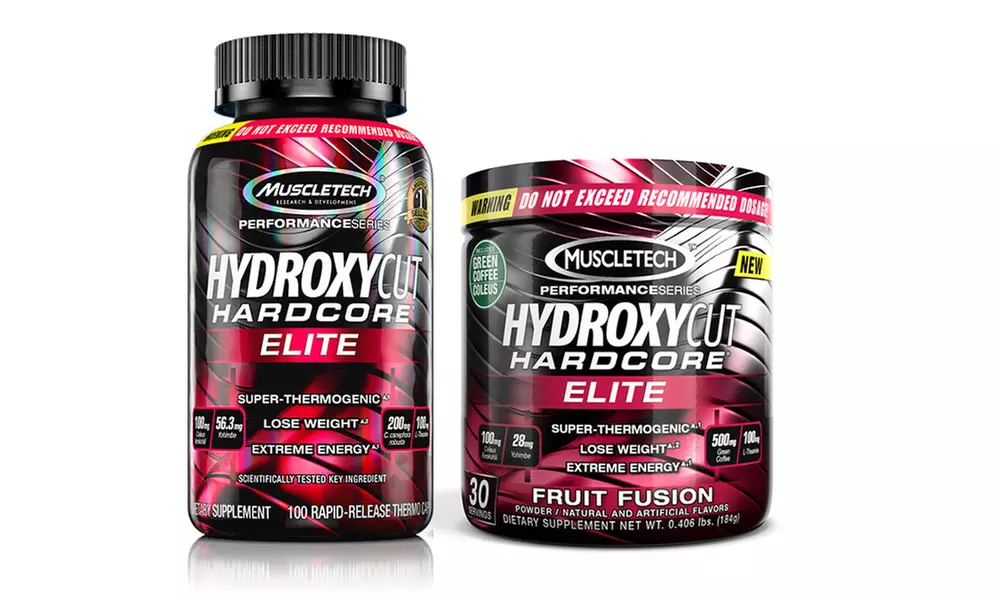 Hydroxycut Hardcore Elite Weight Loss Pill and Powder Bundle - Second Medium