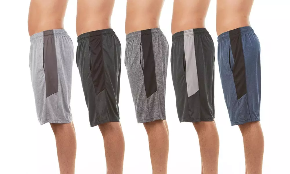 Men's Athletic Dry Fit Performance Shorts (5-Pack) - Primary Image