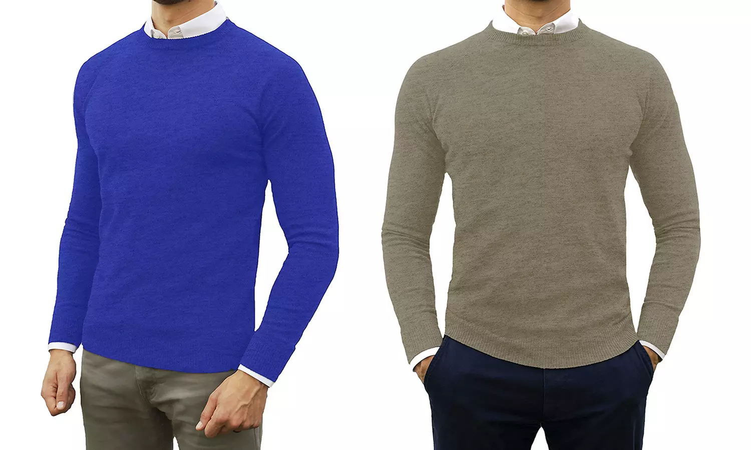 Set di 2 maglioncini girocollo in cashmere e lana