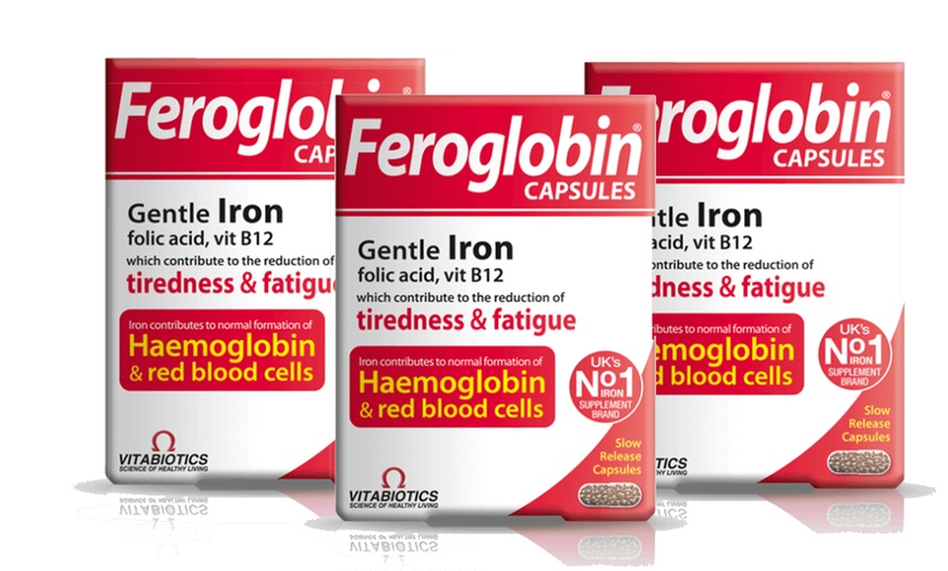 Image 1: Vitabiotics Feroglobin B12 Three-Pack