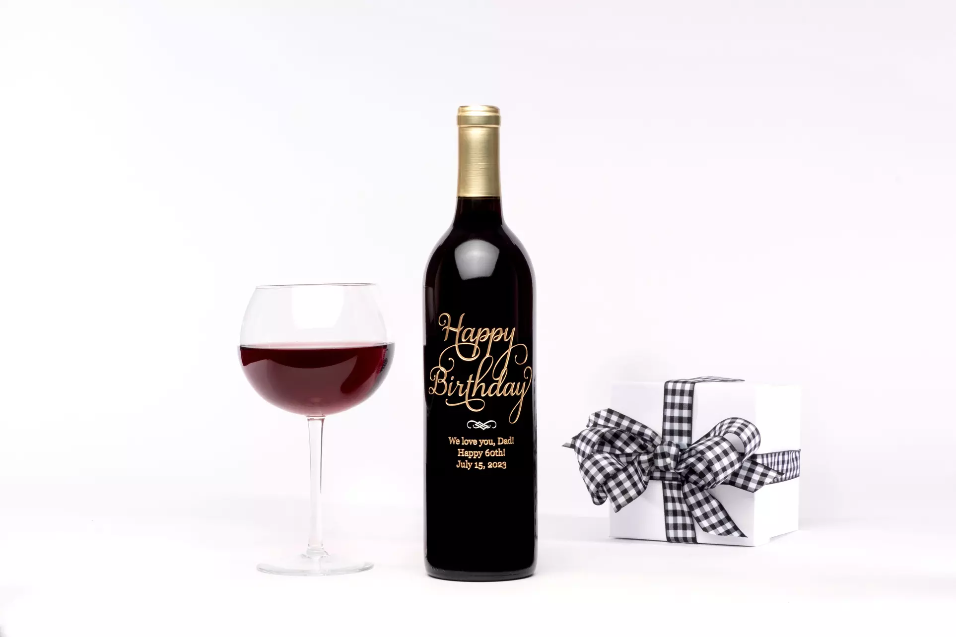 Personalized Birthday Gift - Custom Etched Wine Bottle