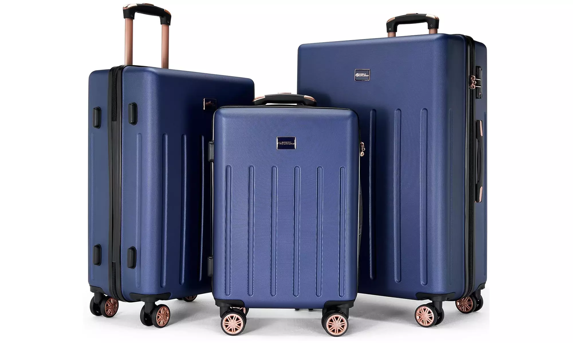 Three-Piece Luggage Set Hard Shell ABS With TSA Lock