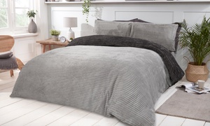 Plush Ribbed Fleece Duvet Set