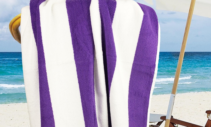 Image 9: Multi-Stripe Cotton Beach Towel