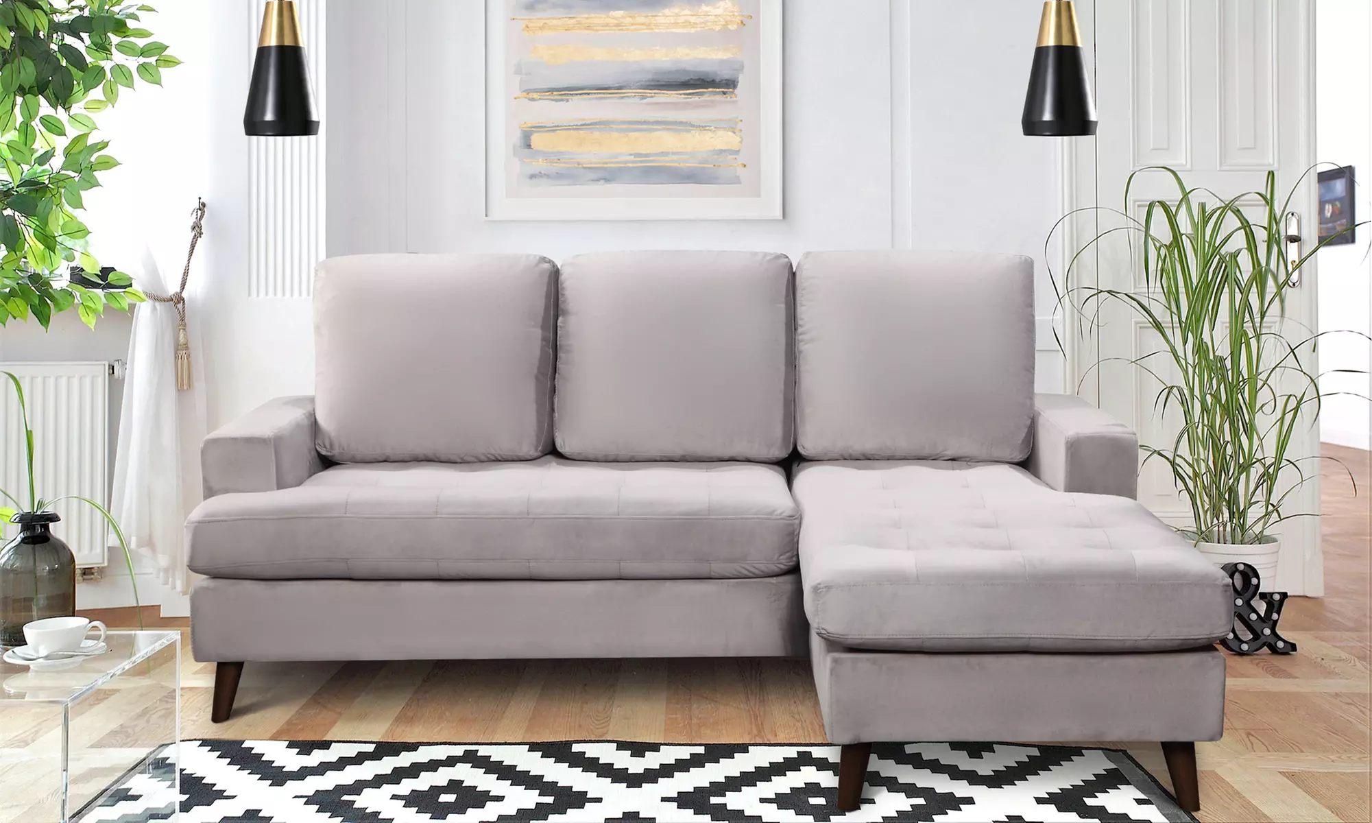 Canapé d'angle réversible 3 places "Chris", livraison offerte - Primary Image