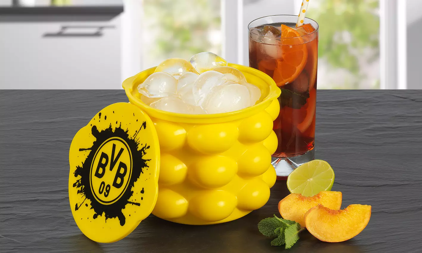 GOURMETmaxx 3in1 Eiswürfelbehälter BVB/ HSV zum Herstellen von 24 Eiswürfeln, Kühlen von Getränken & Servieren von Dips - Primary Image