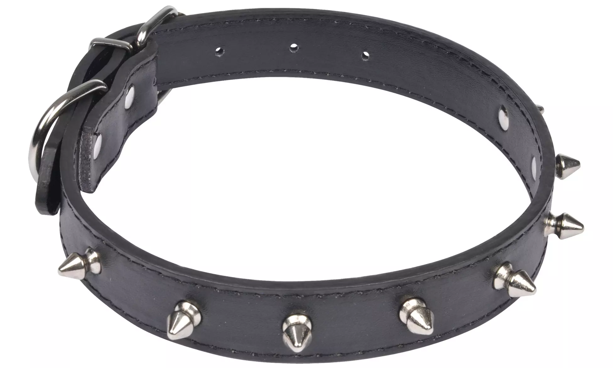 Collier Love Story Noir à pics avec sangle pour Chien - Primary Image