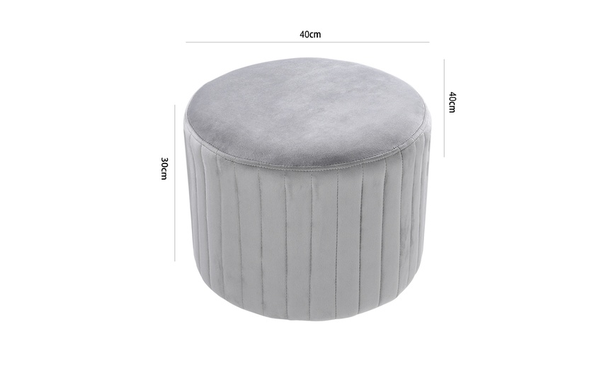 Image 9: Round Velvet Stool, Soft Upholstery and Plush Comfort