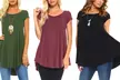 Isaac Liev Essentials Women's Short Sleeve Swing Tunic Top (3-Pack) - Second Medium