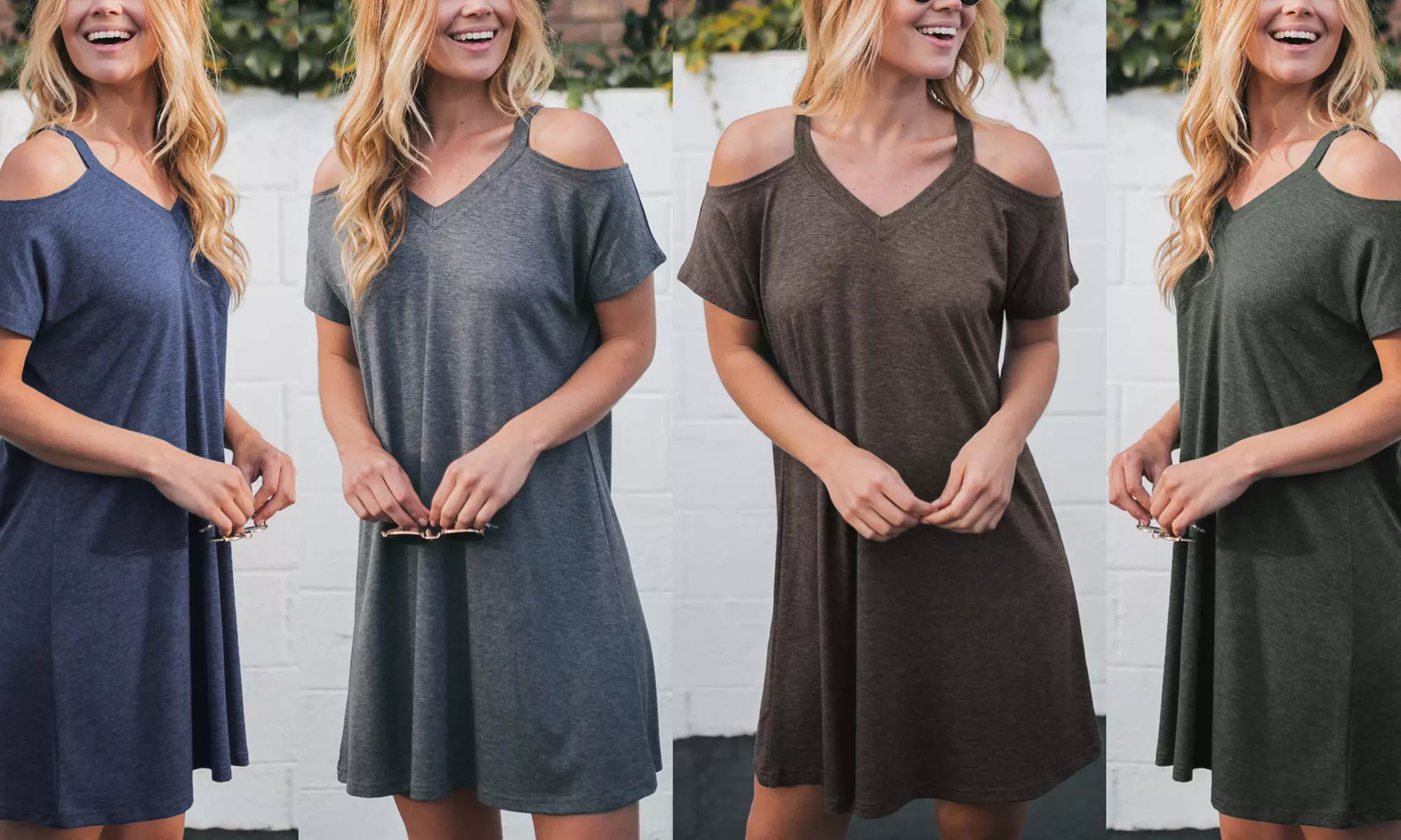 Reflection Women's Casual Cold Shoulder Cut-Out Knit Dress with Plus - Primary Image