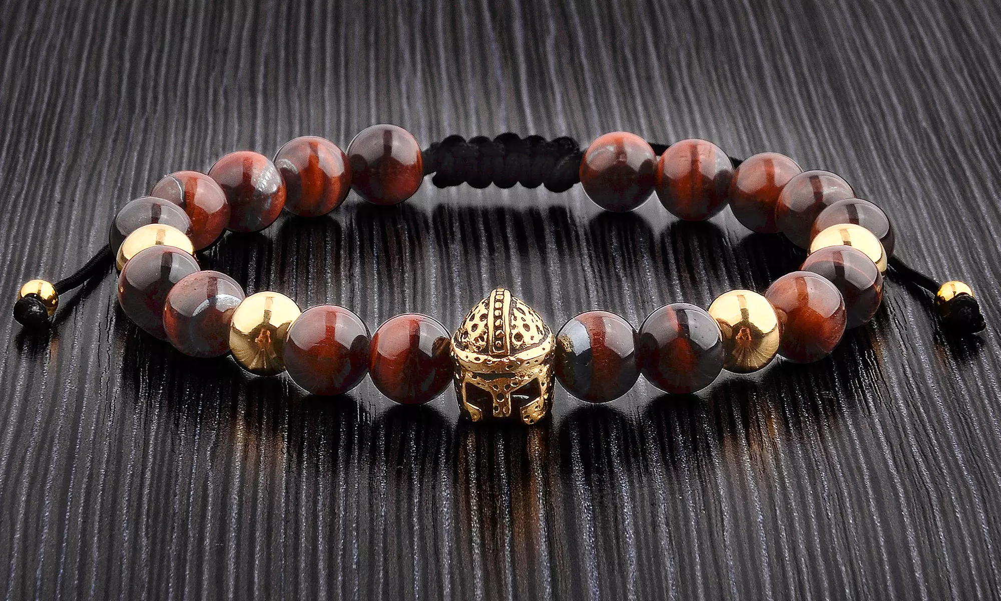 Men's Spartan and Metal Natural Stone Beaded Bracelets - Primary Image