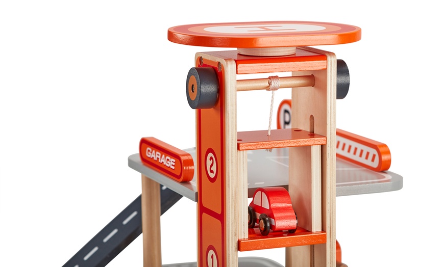 Image 4: Wooden Toy Parking Garage 