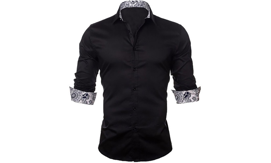 Image 7: Camicia da uomo con fantasia