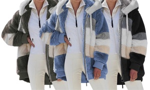 Winter Women's Hooded Warm Plush Loose Jacket