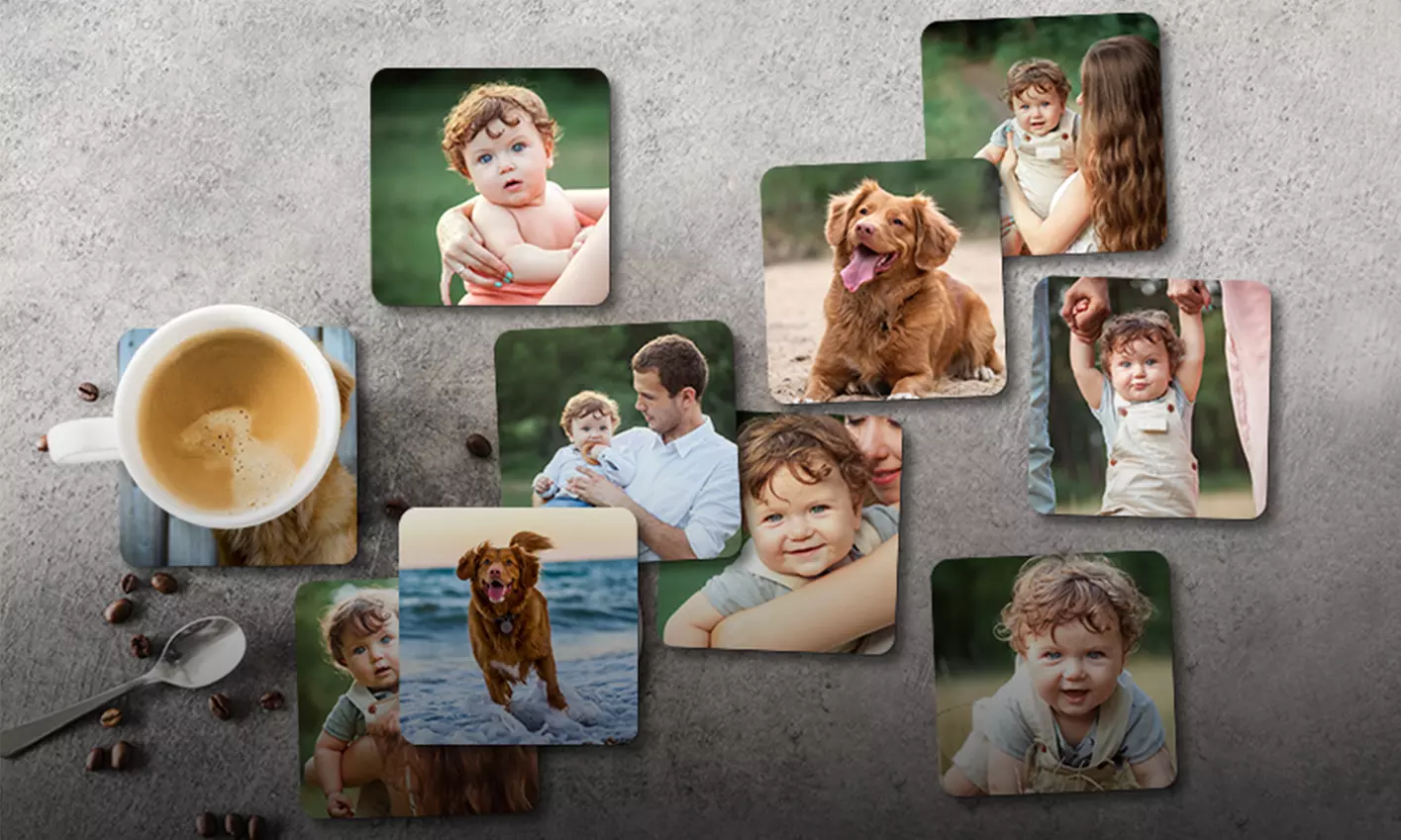 Set de dessous de verre personnalisables sur Hello déco