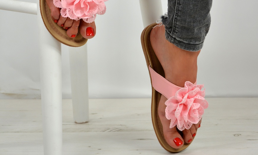 Image 15: Women's Flower Flip-Flops