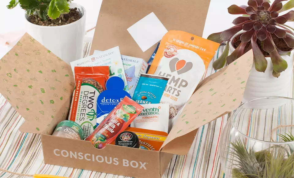 1-, 3-, or 6-Month Natural-Product Subscription in Classic, Gluten Free, or Vegan from Conscious Box for $13.99–$84.99. - Primary Image