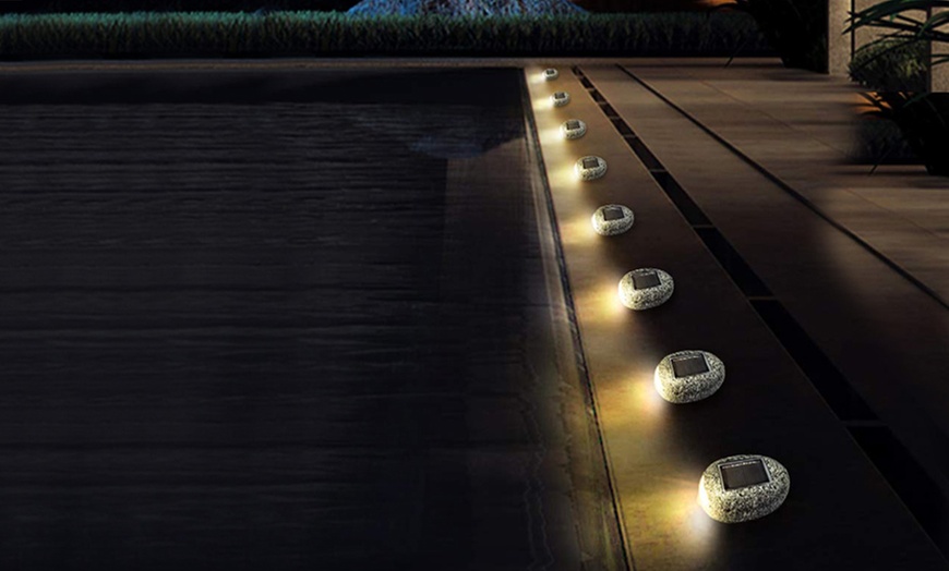 Image 2: Solar-Powered LED Stone Path Light