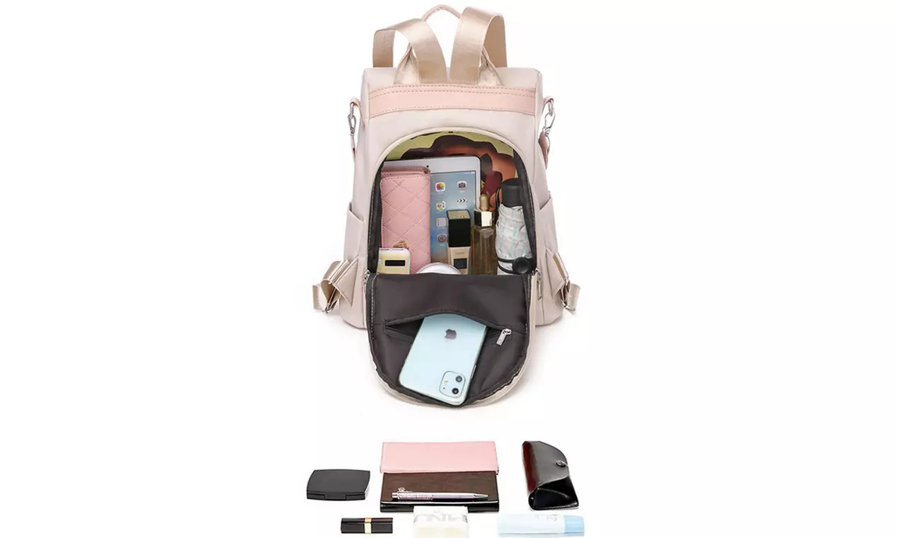 Women's Floral Embroidered Anti-Theft Backpack