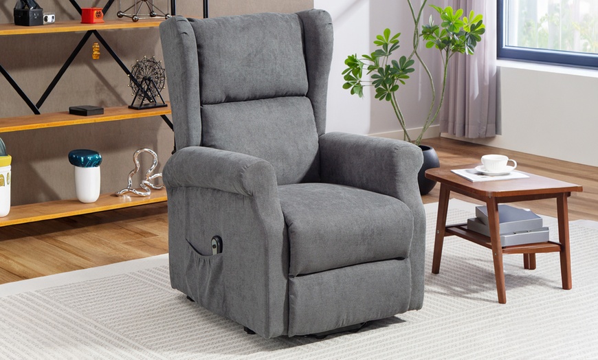 Image 6: HomCom Recliner Armchairs Electric Lift and Manual Recline Options 