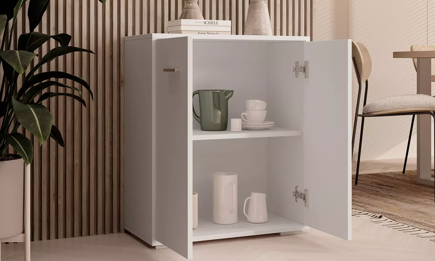 Aparador modelo Lander en color blanco o blanco y sonoma