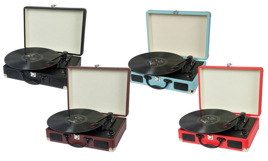 Image 2: Retro Briefcase Turntable