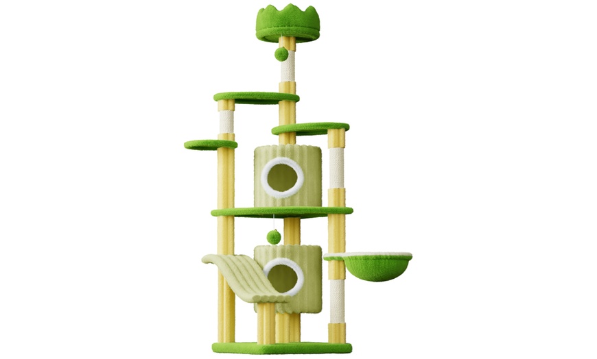 Image 13: 7-Layer 162cm Indoor Castle Cat Tree with Cat Scratching Posts