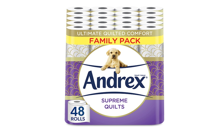 Image 3: 48 or 96 Rolls of Andrex Supreme Quilts 3 Ply Toilet Paper