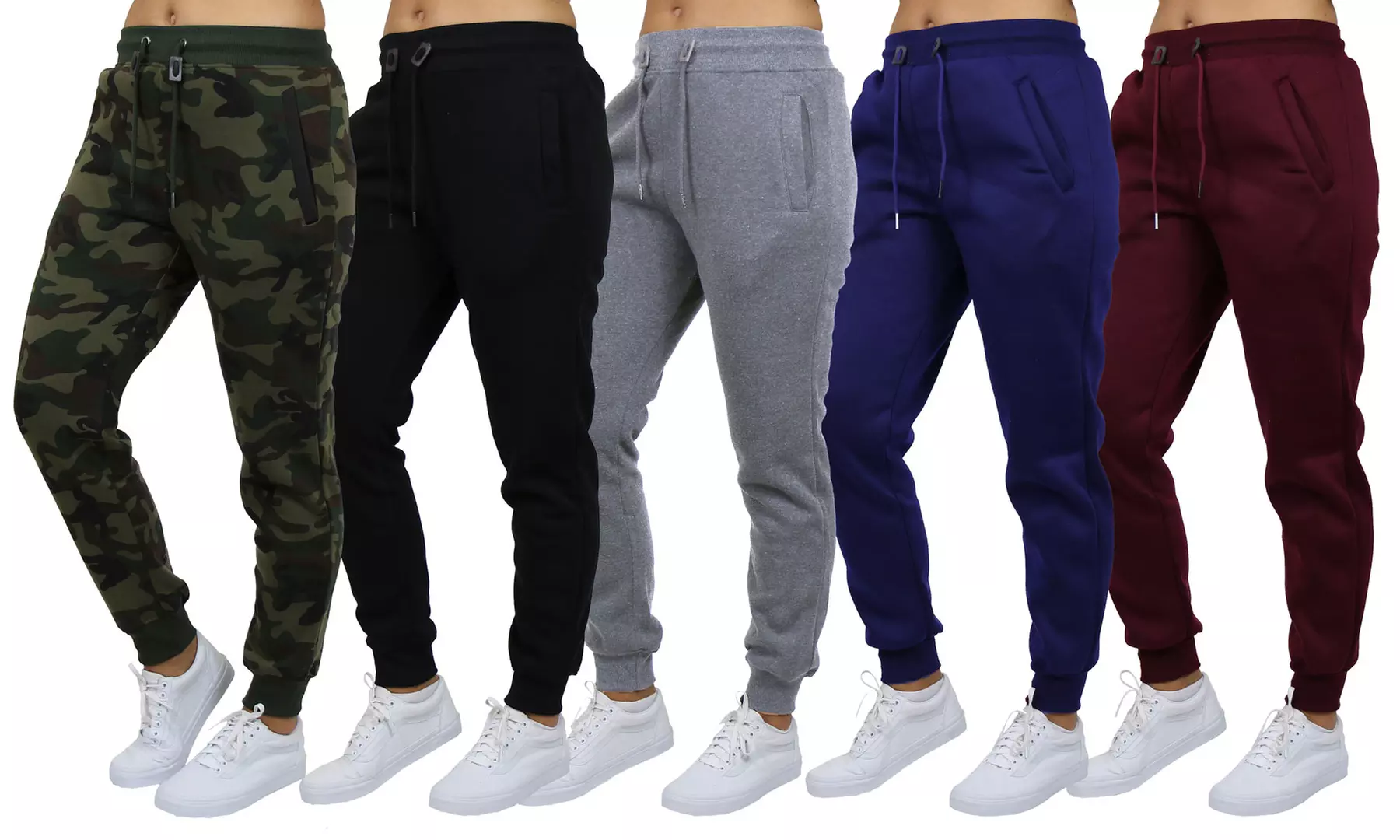 5-Pack Galaxy by Harvic Women's Loose-Fit Fleece Joggers - Primary Image