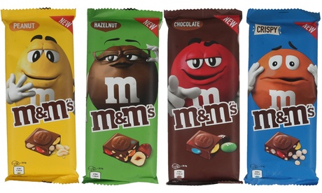 Fino a 16 confezioni di tavolette M&M'S Mars disponibili in 4 tipologie