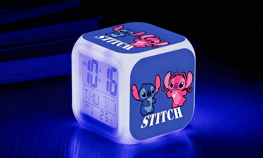 Image 6: Stitch-Inspired RGB Alarm Clock 