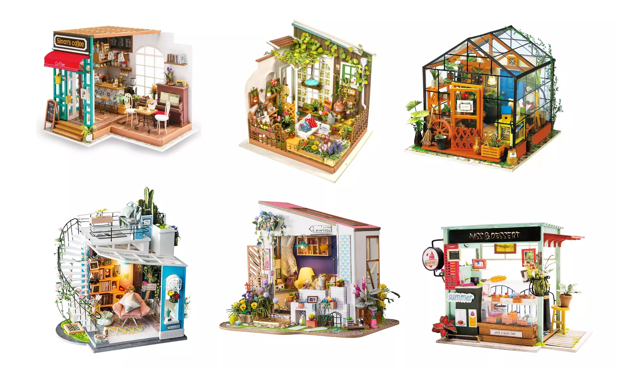 DIY 3D Wooden Miniature Dollhouse Model Kit with Furniture & Accessories  - Primary Image