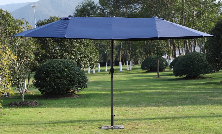 Image 4: Outsunny 4.6m Double-Sided Garden Parasol