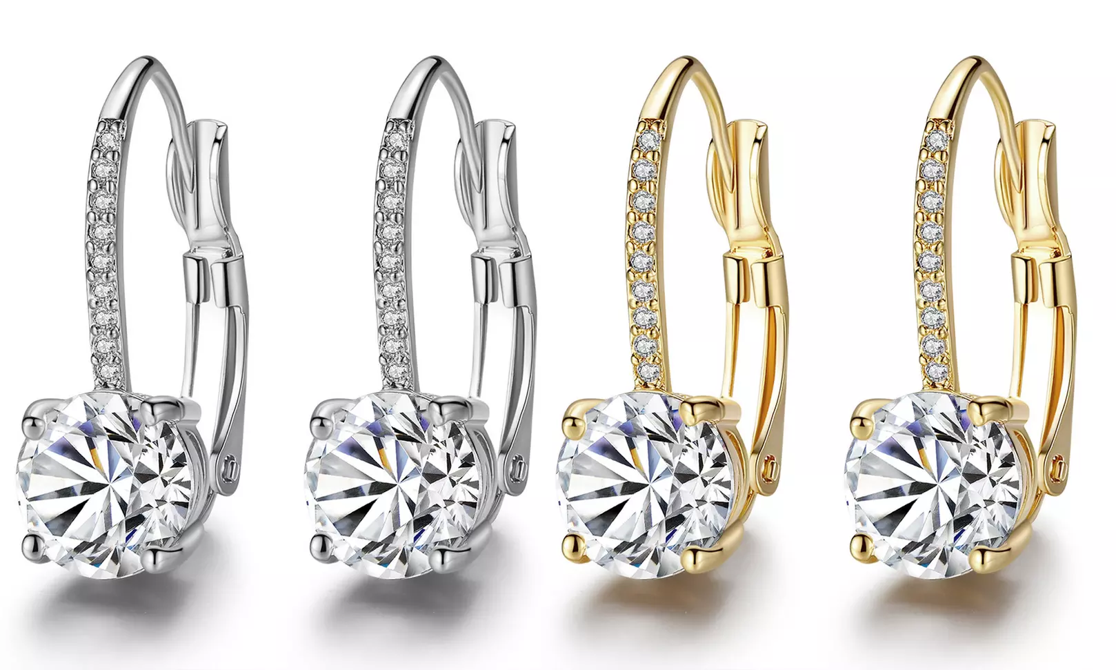 1 o 2 paia di orecchini pendenti con cristallo