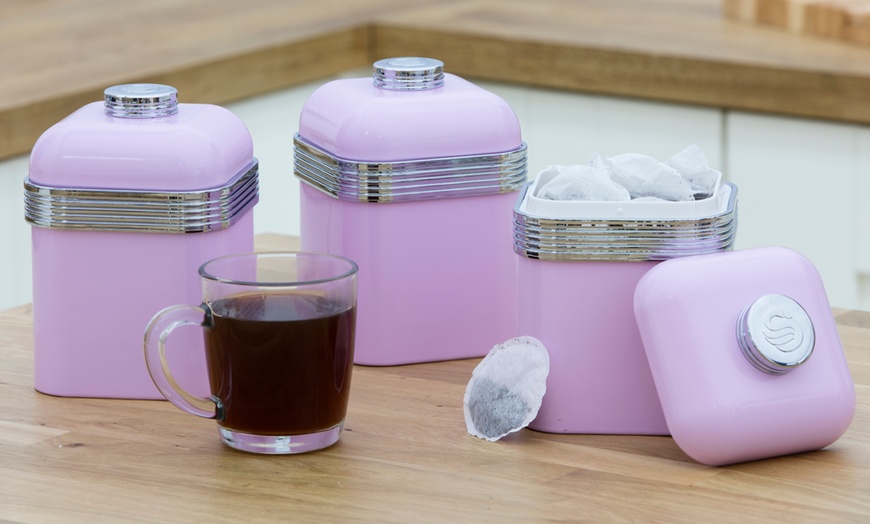 Image 7: Set Of Three Swan Retro Canisters