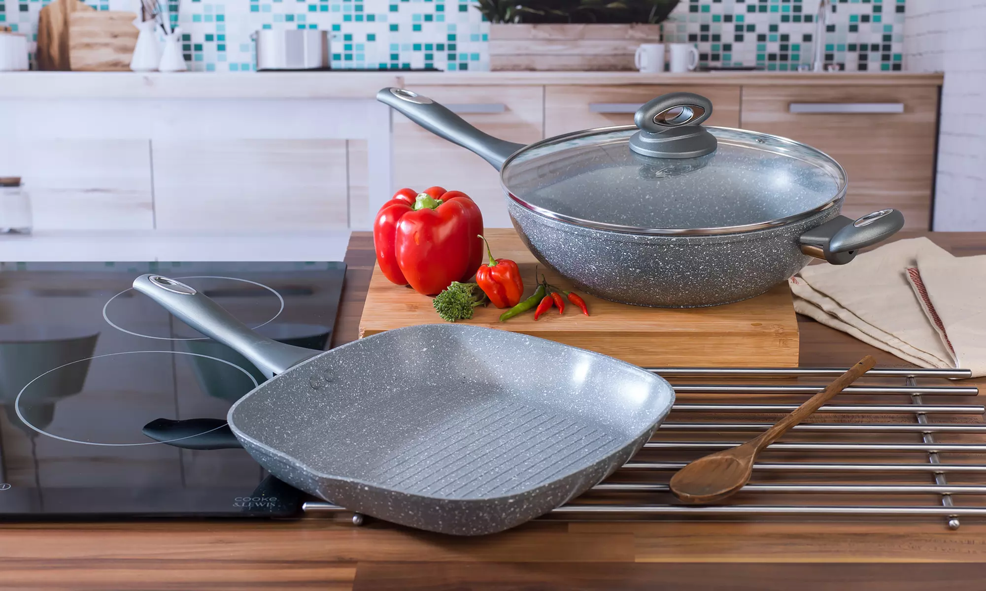 Set poêle grill et wok Salter - Primary Image