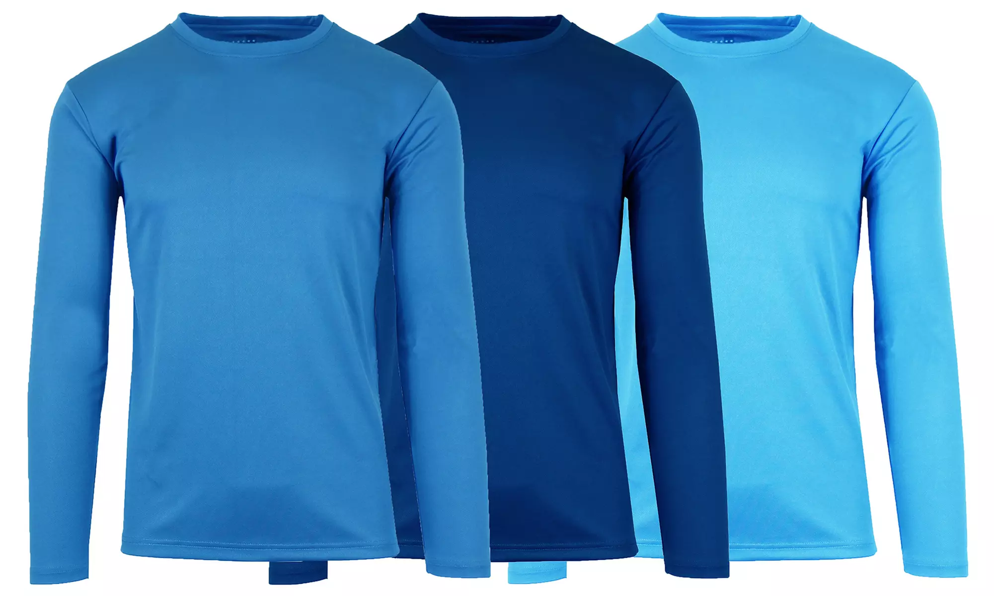 3-Pack Men's Moisture Wicking Long Sleeve Peformance Tagless Tee (Sizes, S-2XL)