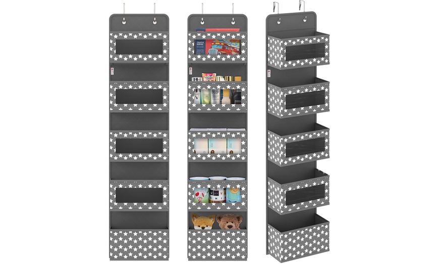 Image 20: Four- or Five-Tier Over-the-Door Hanging Organiser