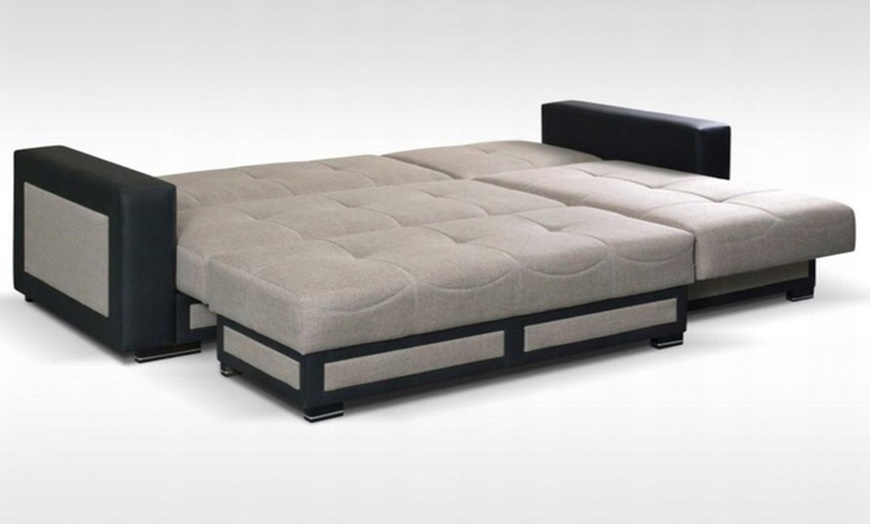 Image 6: Tina L-Shape Corner Ottoman Storage Sofa Bed