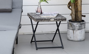 Outsunny Foldable Rattan-Effect Table