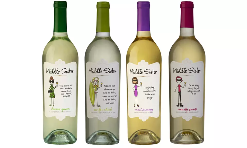 Middle Sister Girls' Night Wine Sets (6-, 12-, or 24-Pack). Shipping Included. - Second Medium