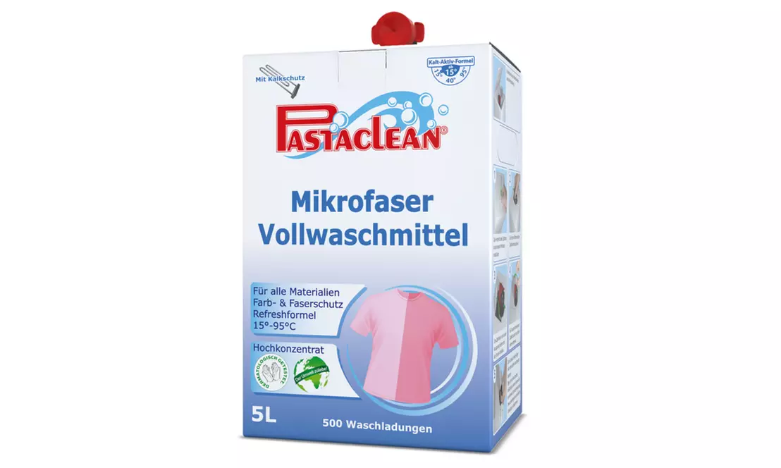 1x oder 2x 5 l Pastaclean Mikrofaser-Vollwaschmittel für 500 WL - Primary Image