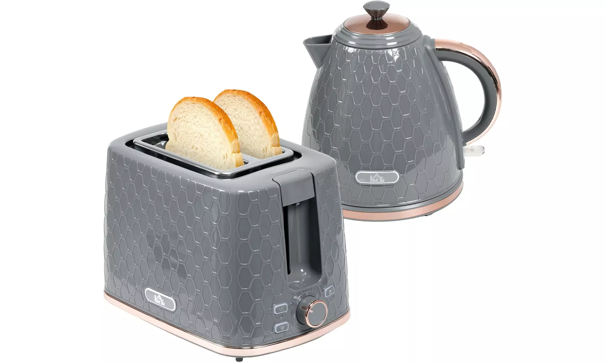 HomCom Kettle and Two-Slice Toaster Set